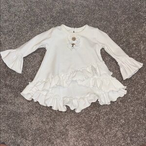 Charming White Ruffle Kids Blouse